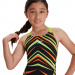 Lányka fürdőruha Speedo Fastskin Endurance+ Openback Kneeskin Girl Black/Atomic Lime/Salso