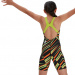 Lányka fürdőruha Speedo Fastskin Endurance+ Openback Kneeskin Girl Black/Atomic Lime/Salso