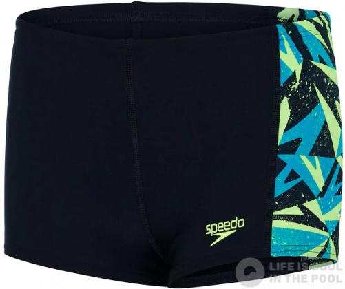 Speedo Hyper Boom Panel Aquashort Boy Black/Pool/Bright Zest