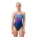 Speedo Placement Digital Turnback One Piece Black/Kiki Pink/Picton Blue