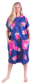 Poncsó BornToSwim Ice Cream Poncho Blue/Pink